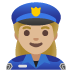 woman police officer, medium-light skin tone